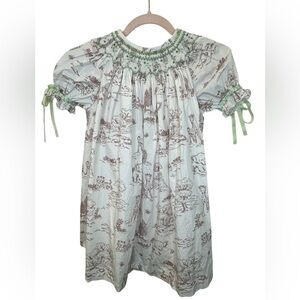 NWT Bébedoll by Marufe Smocked Toile Dress 4T (8-9 EU)